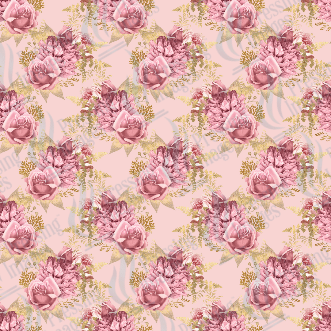 VP 1003 Florals Pink and Gold - Pressing Images