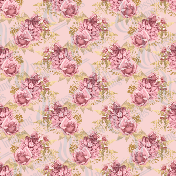 VP 1003 Florals Pink and Gold - Pressing Images