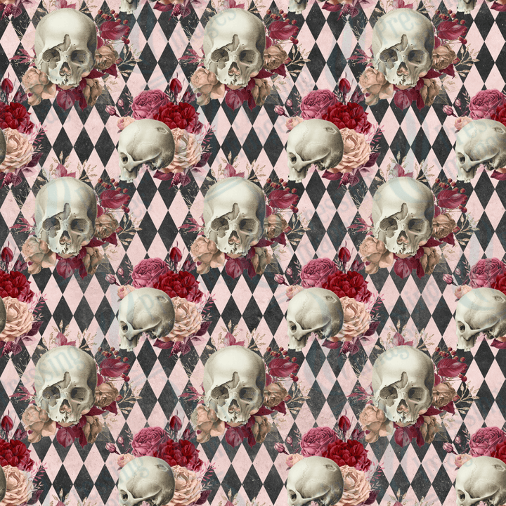 VP 1005 Pink Skulls - Pressing Images