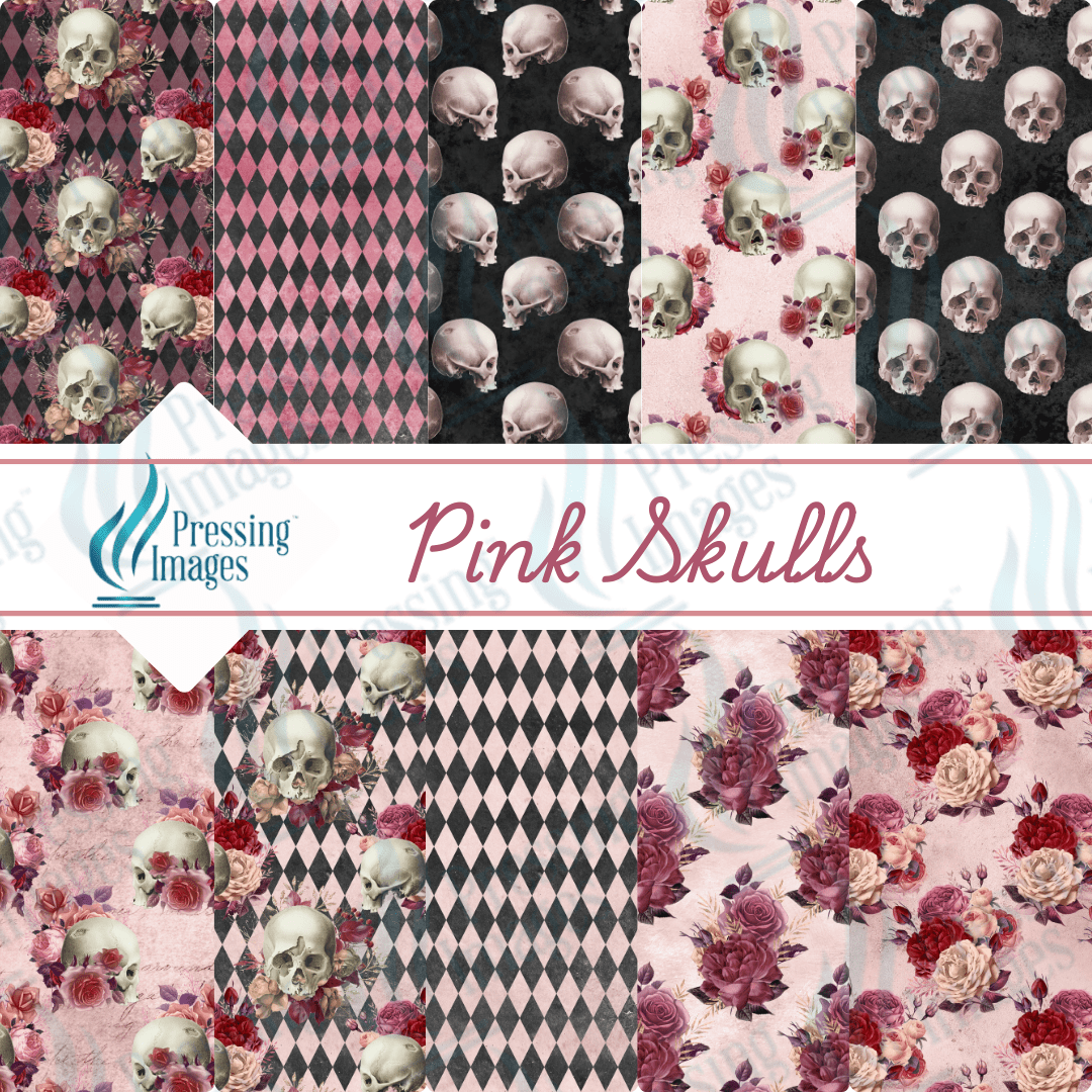 VP 1005 Pink Skulls - Pressing Images