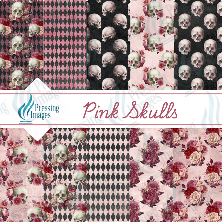 VP 1005 Pink Skulls - Pressing Images