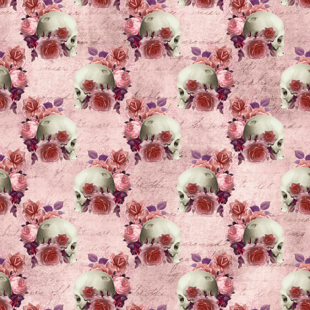 VP 1005 Pink Skulls - Pressing Images