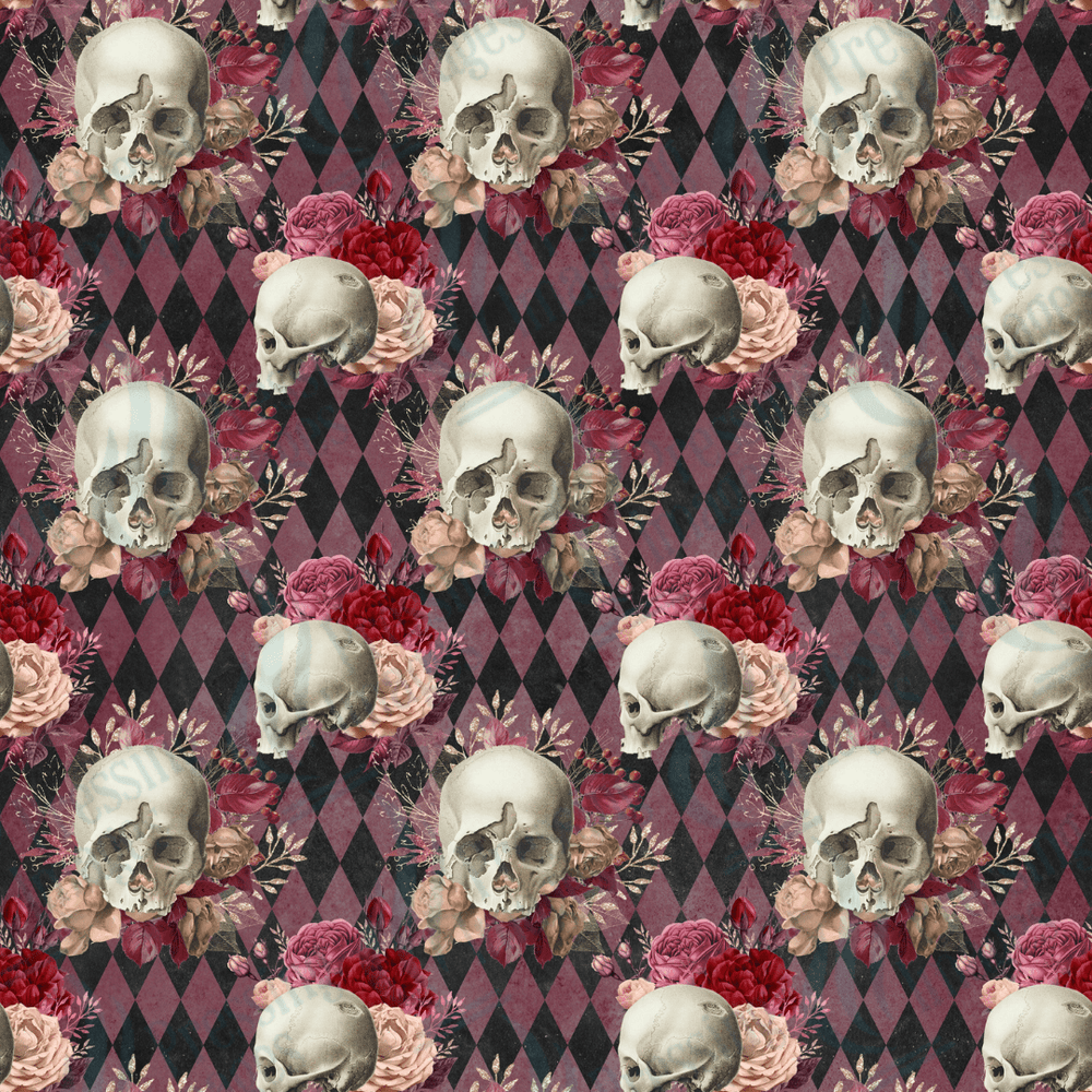VP 1005 Pink Skulls - Pressing Images
