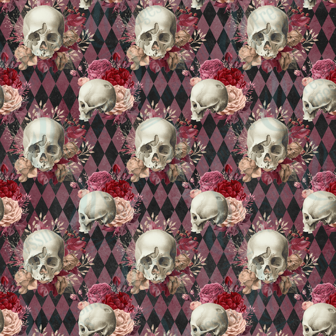VP 1005 Pink Skulls - Pressing Images