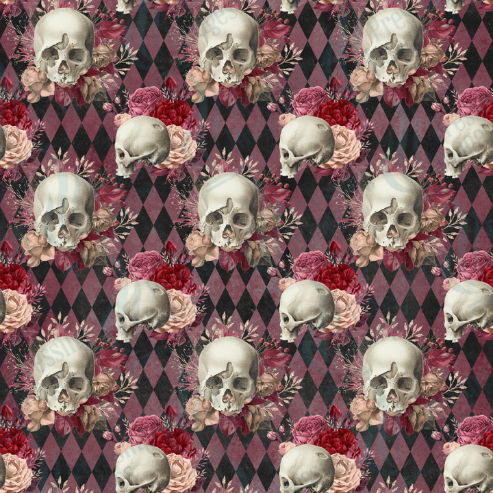 VP 1005 Pink Skulls - Pressing Images
