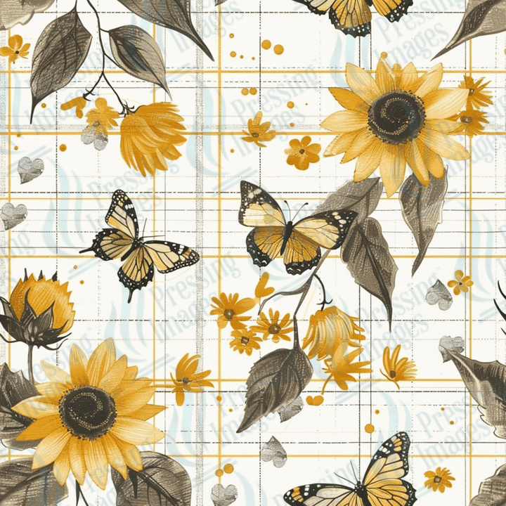 VP 1018 Sunflowers and butterflies - Pressing Images
