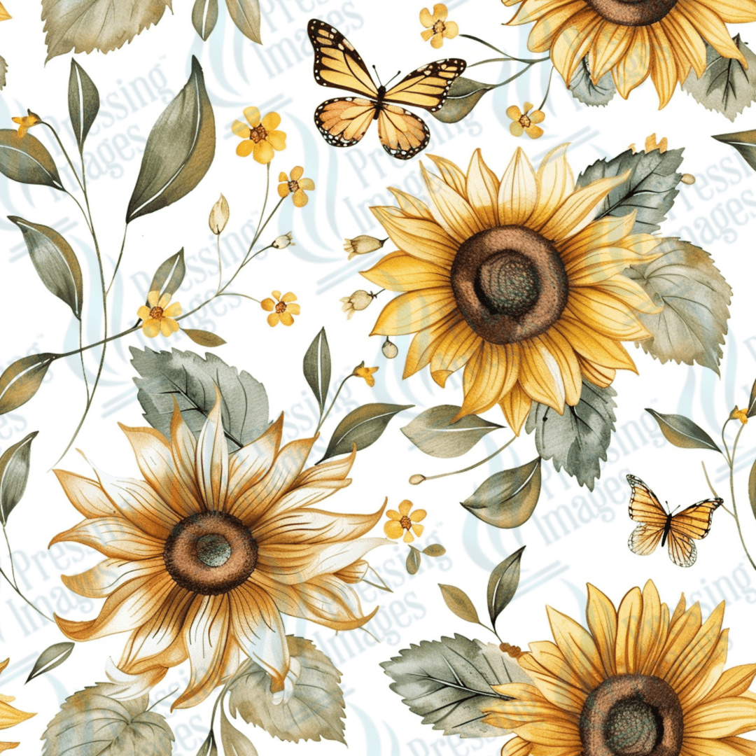 VP 1018 Sunflowers and butterflies - Pressing Images