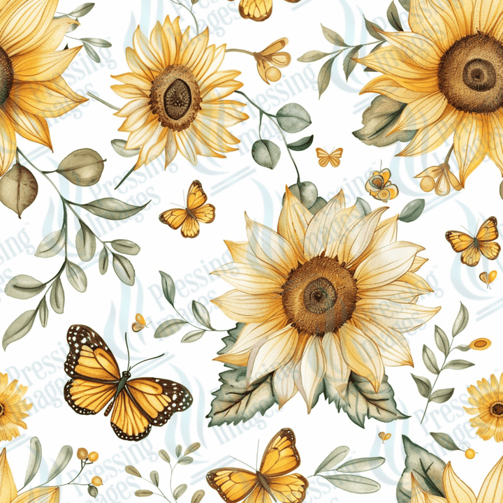 VP 1018 Sunflowers and butterflies - Pressing Images