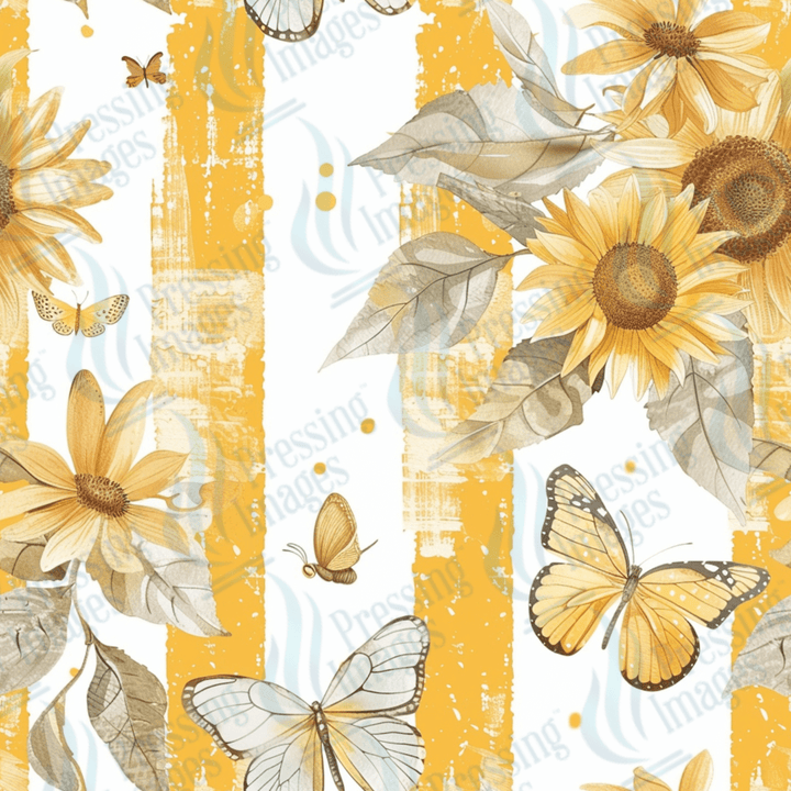 VP 1018 Sunflowers and butterflies - Pressing Images