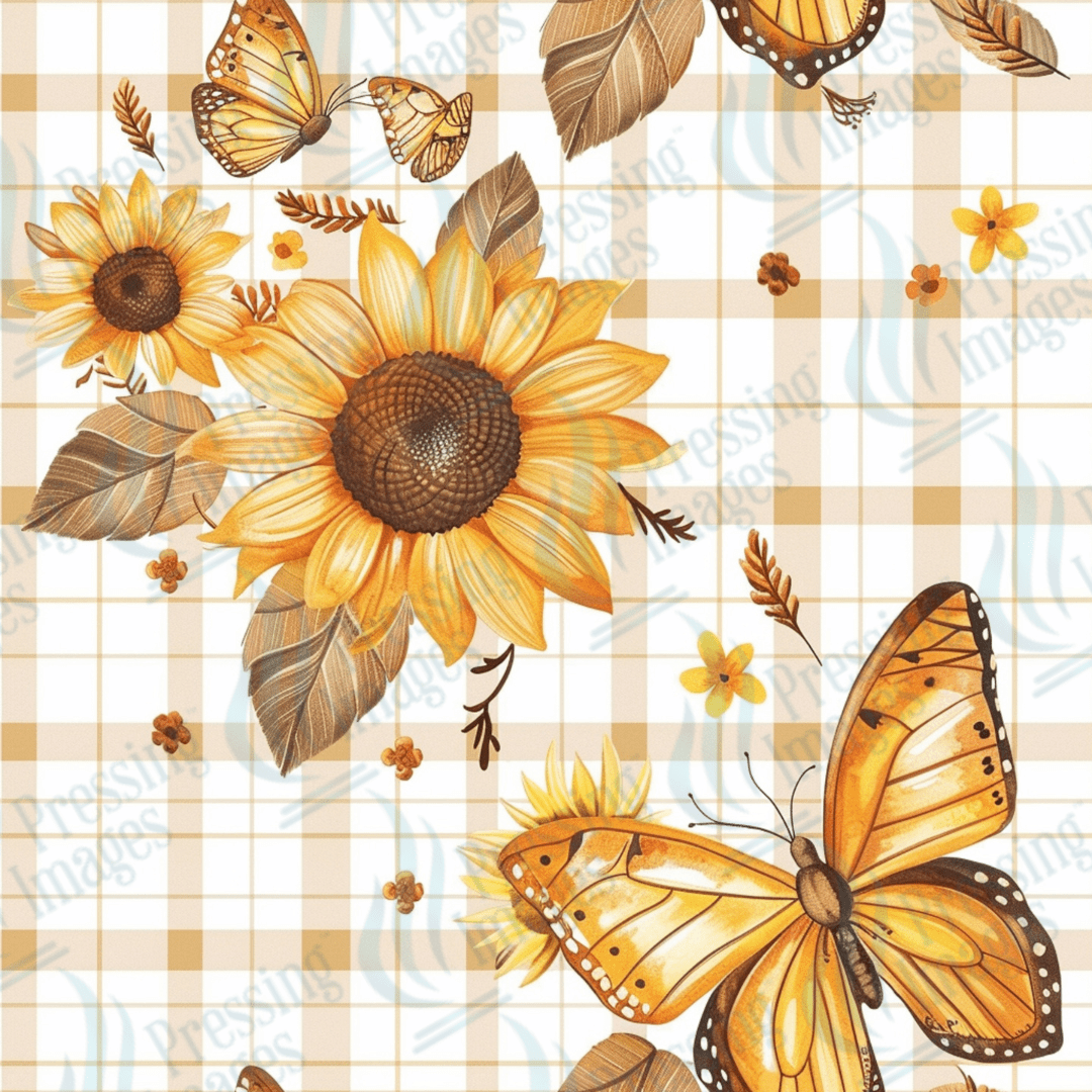 VP 1018 Sunflowers and butterflies - Pressing Images