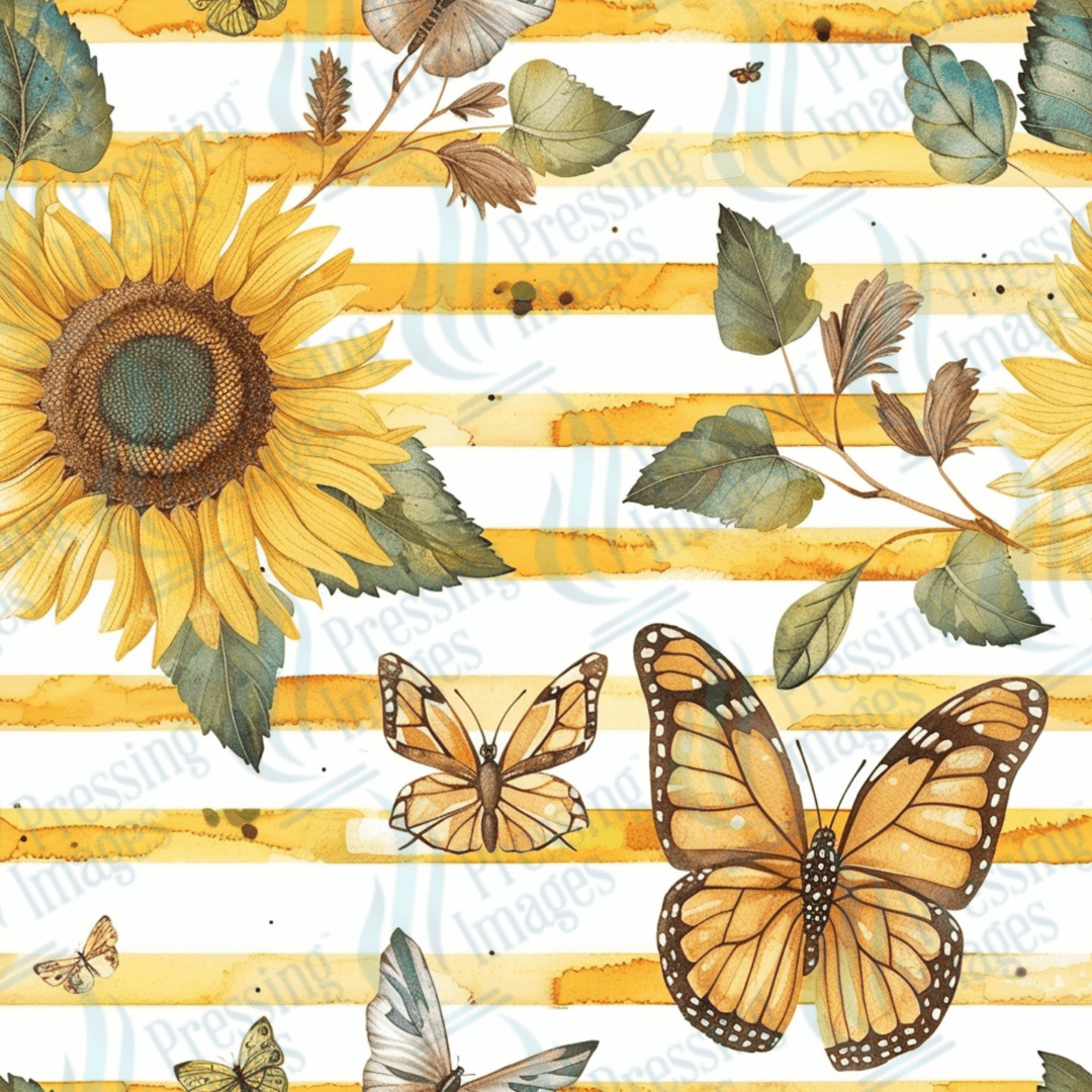 VP 1018 Sunflowers and butterflies - Pressing Images