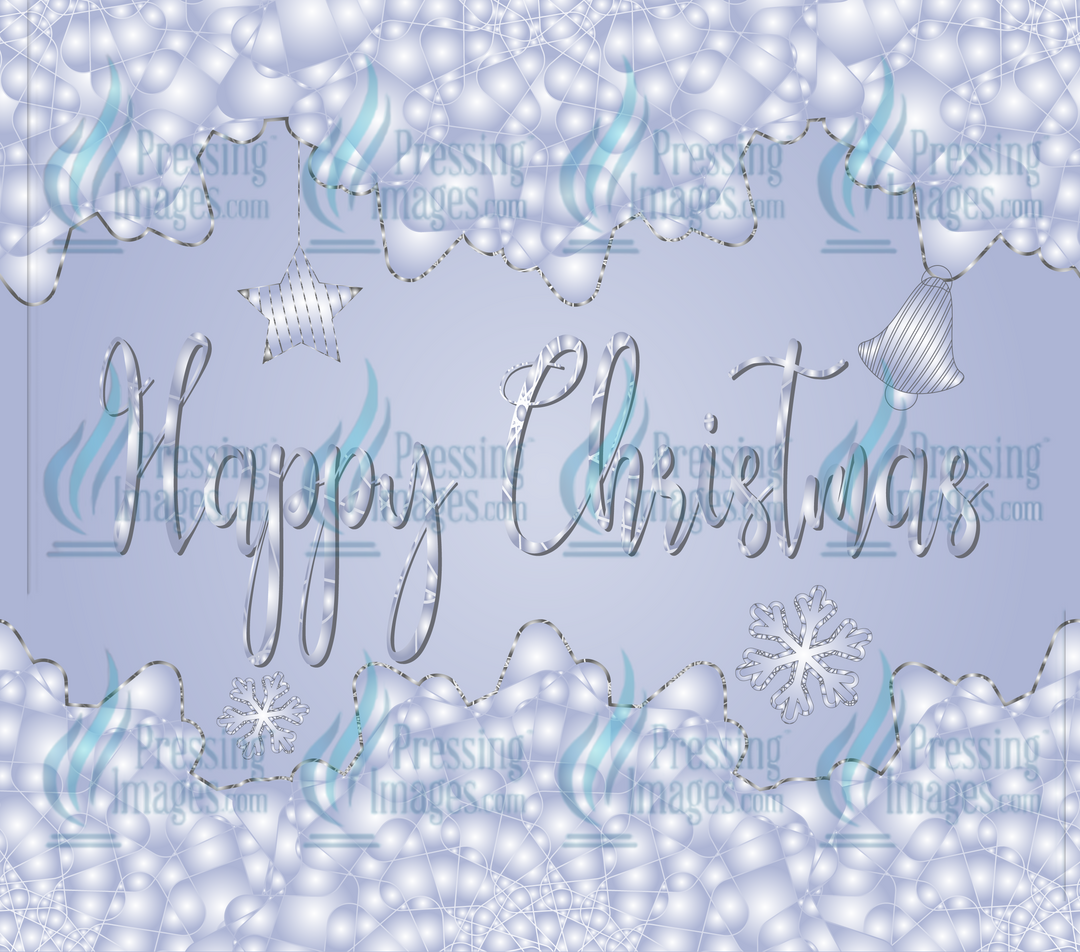 5225 Merry Christmas Bell Snowflake Tumbler Wrap