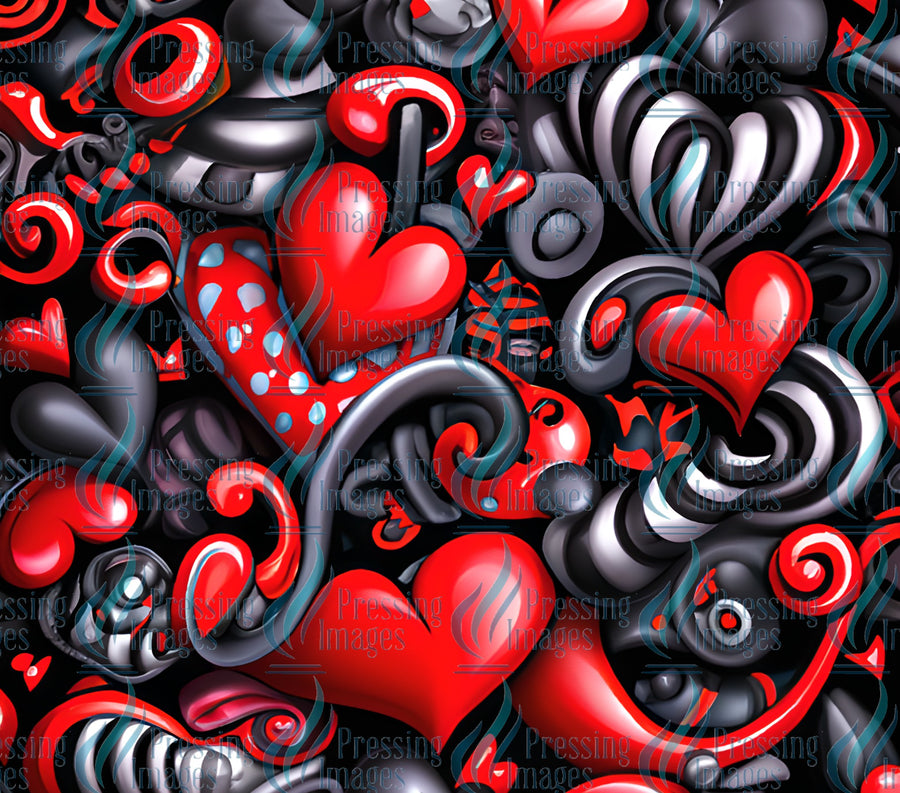red, white and black hearts. Alice in wonderland hearts. Sublimation wrap, vinyl decal, epoxy paper