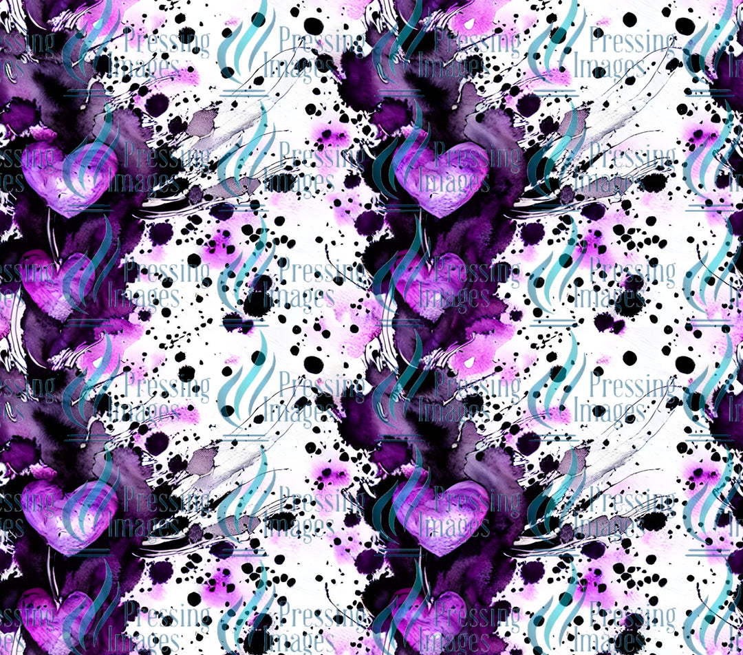10025 Grungy Purple Hearts Seamless Wrap