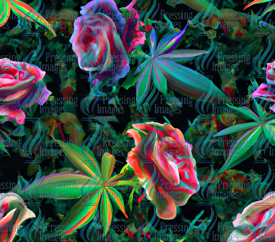 roses and marijuana plant tumbler wrap for vinyl and sublimation crafts