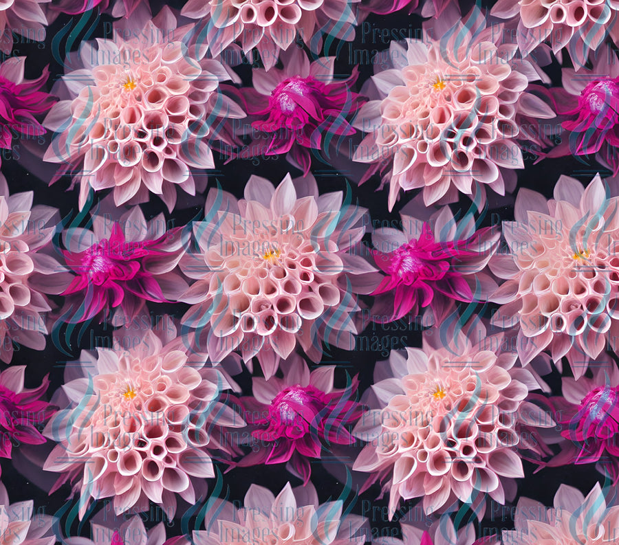 Dahlia flowers in shades of pink and purple tumbler wrap for sublimation and vinyl