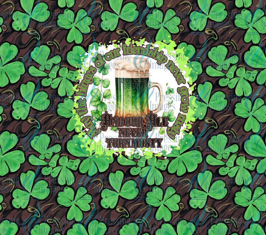 St. patricks day tumbler wrap with clovers and a beer stein for sublimation, epoxy and vinyl use