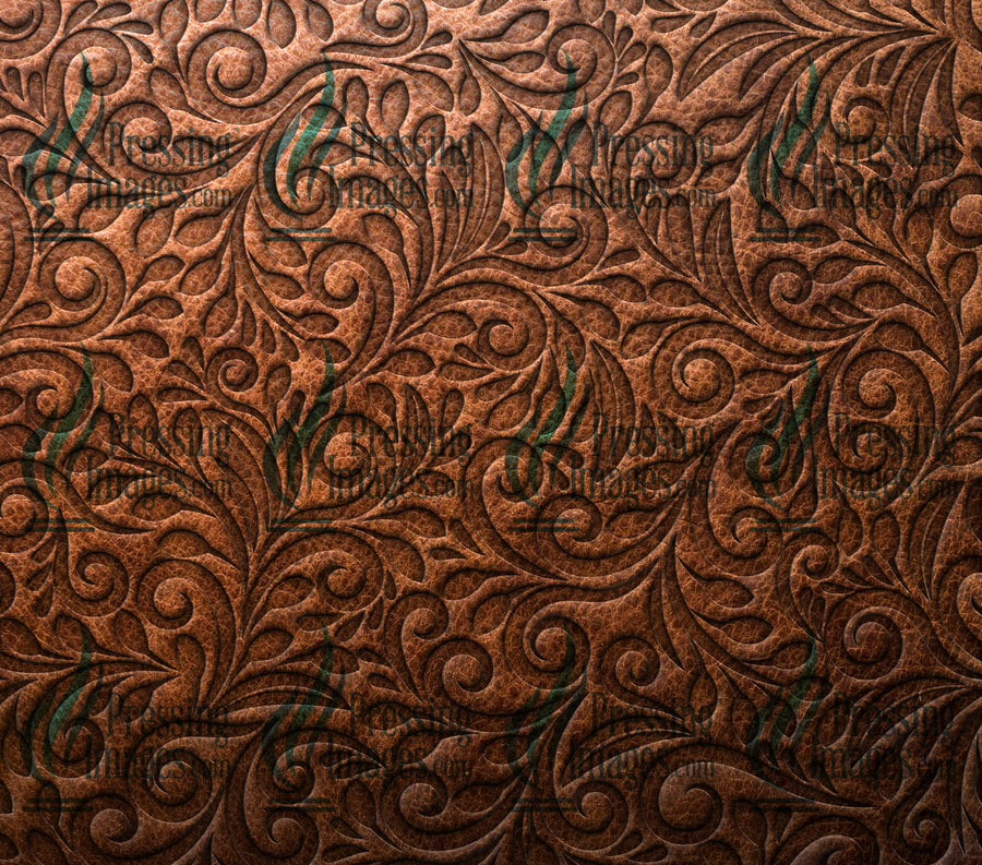 Tooled leather patterned tumbler wrap for sublimation
