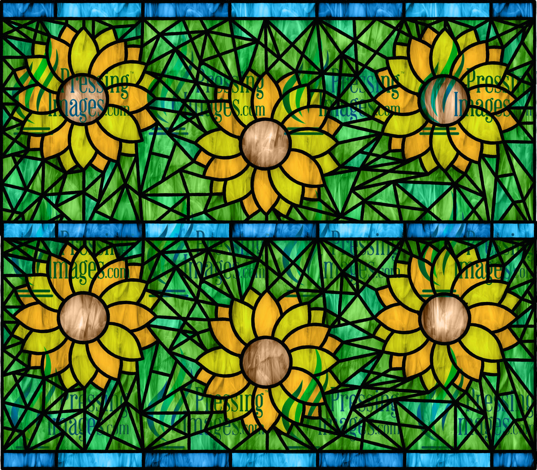 1016 Sunflower Stained Glass Tumbler Wrap