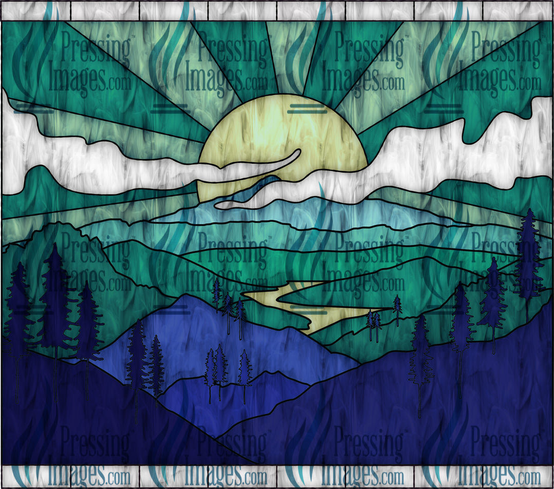 1044 Mountain Coolness Stained Glass Tumbler Wrap