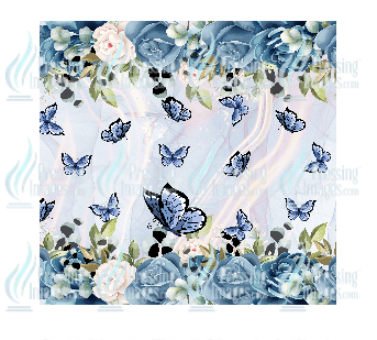 1081 Blue Butterfly Tumbler Wrap