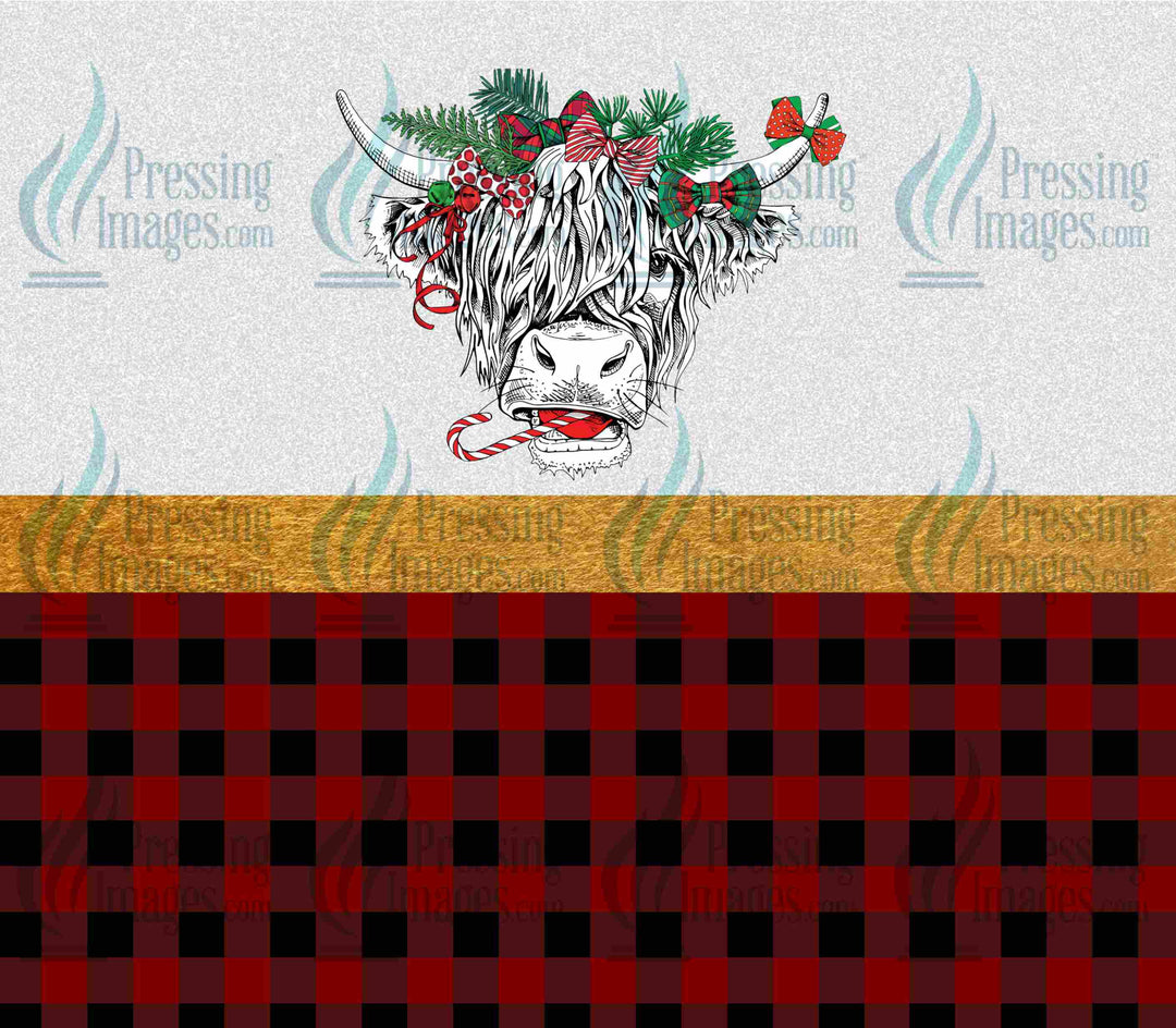 1108 Christmas Cow Tumbler Wrap