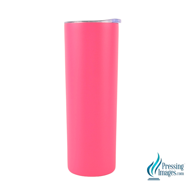 Powder Coated Hot Pink Skinny Tumbler <p>- STRAW NOT INCLUDED