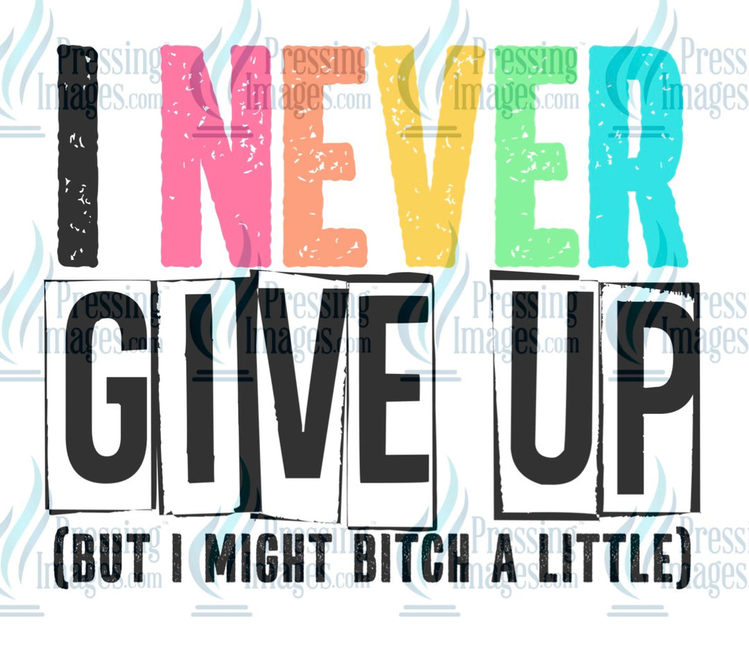 Decal: I never give up
