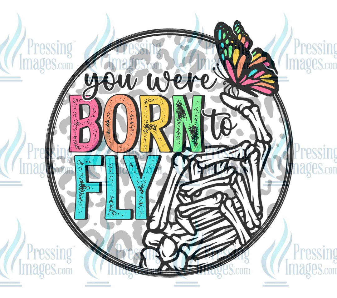 Decal: You were born to fly cheetah print