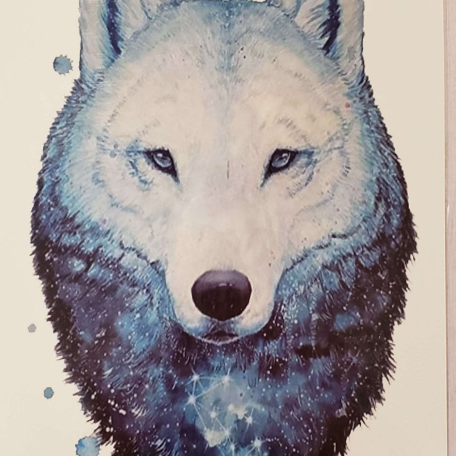 White Wolf -140- 8"x 6" Temporary Tattoo
