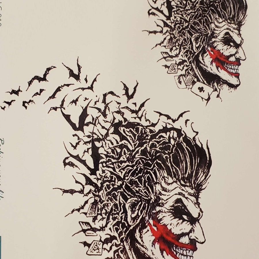 Joker -919 - 8"x 6" Temporary Tattoo