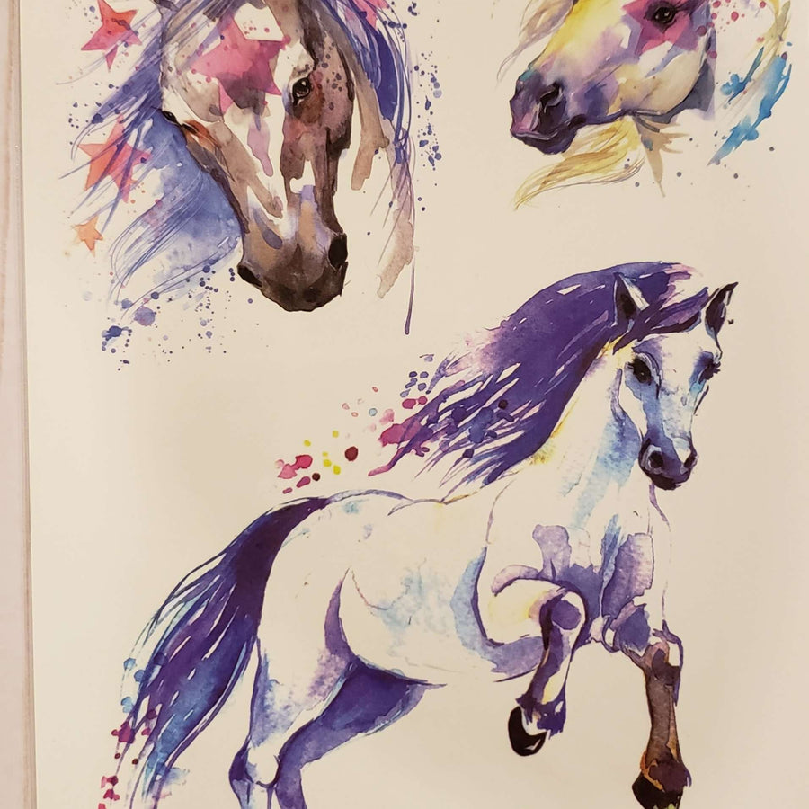 Horses - 122- 8"x 6" Temporary Tattoo