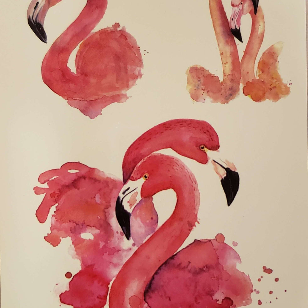 Flamingos - 119- 8"x 6" Temporary Tattoo