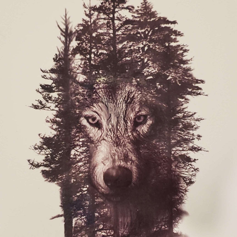 Tree Wolf- 574 - 8"x 6" Temporary Tattoo