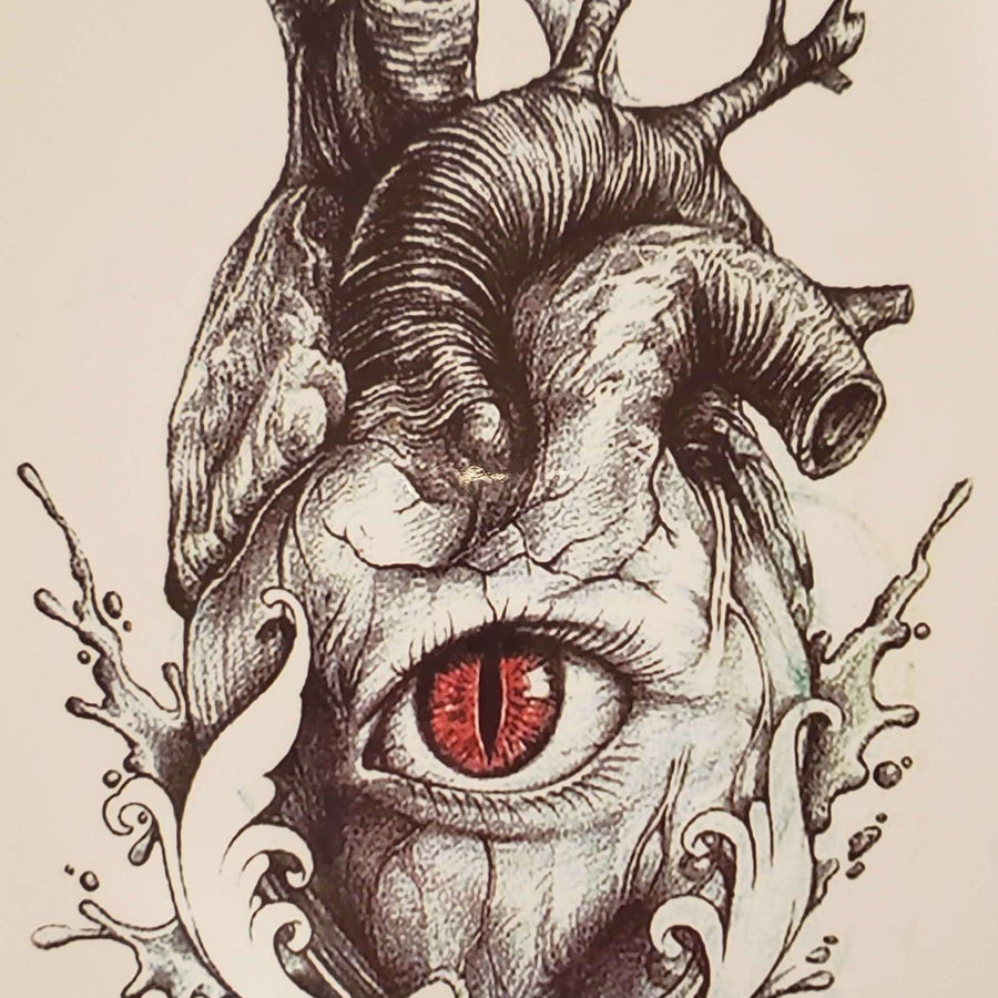 Eye of the Heart- 805- 8"x 6" Temporary Tattoo