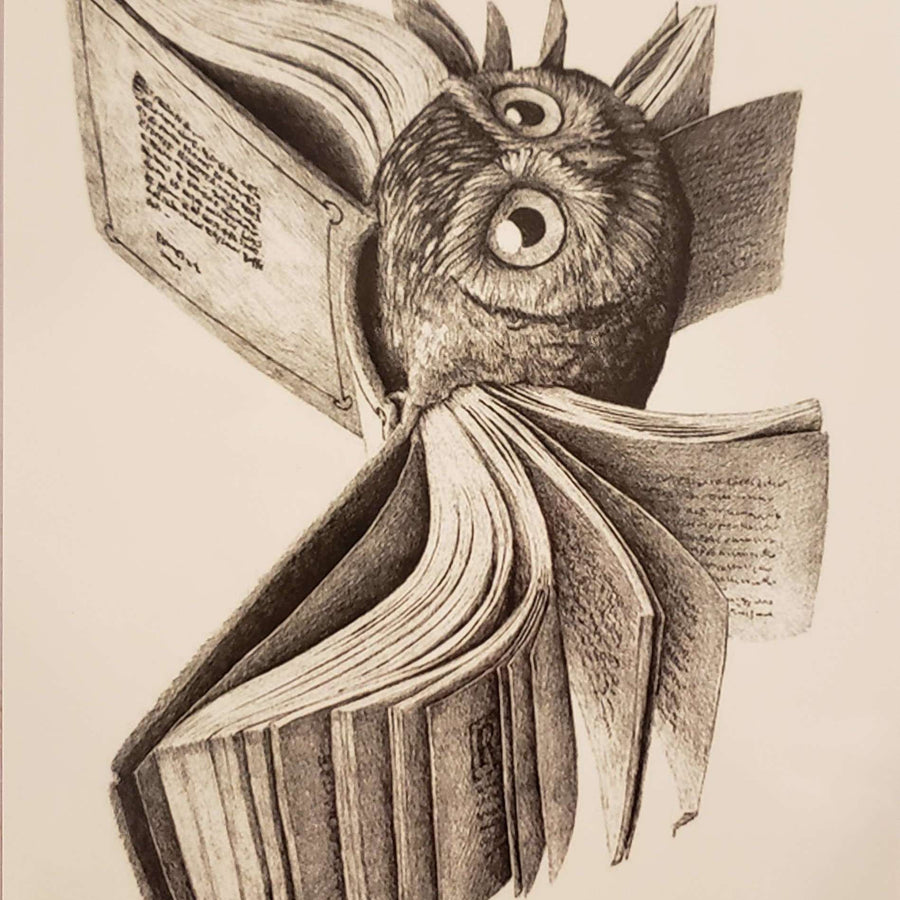 Owl Books- 681 - 8"x 6" Temporary Tattoo