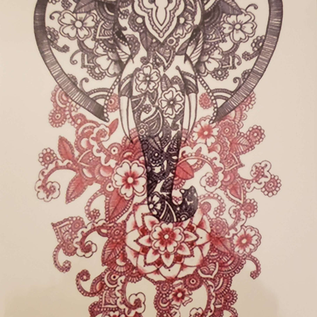 Elephant - 046 - 8"x 6" Temporary Tattoo