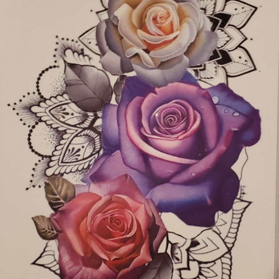 Roses Medium Tattoo - 8134 - 7.5"x 4.75"