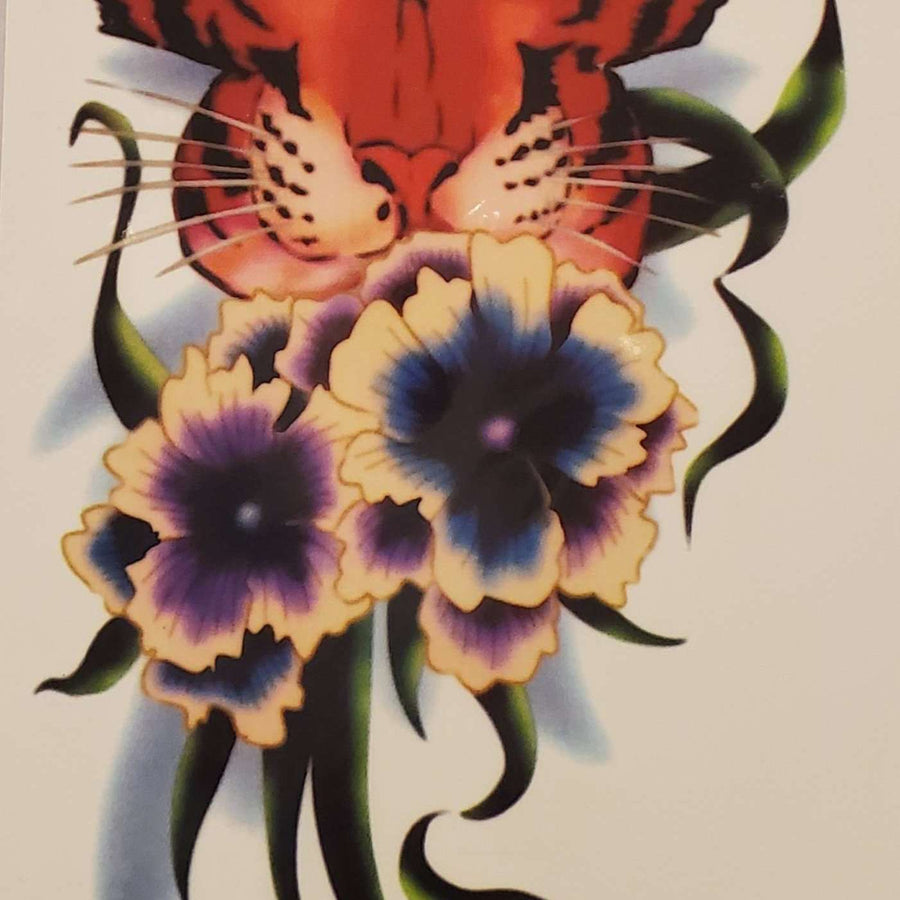 Tiger Butterfly Medium Tattoo - 668- 8.25"x 4"