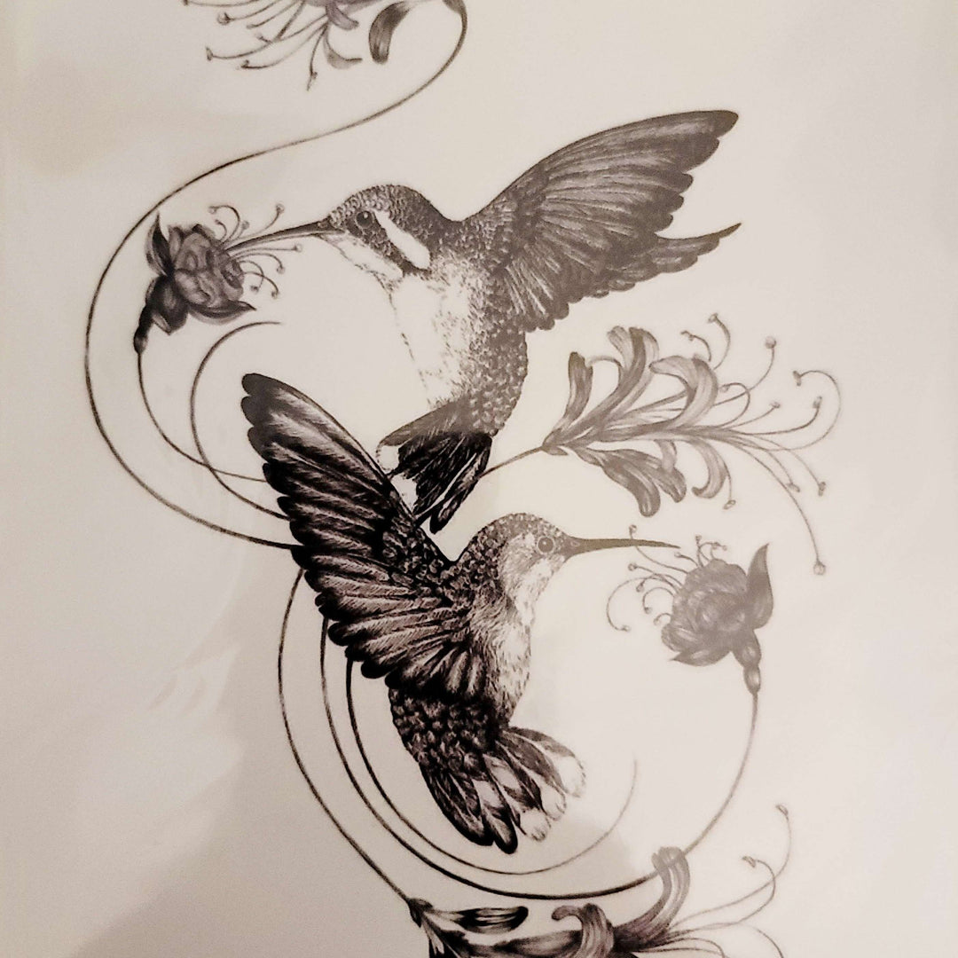 BW Hummingbirds - 200- 8"x 6" Temporary Tattoo