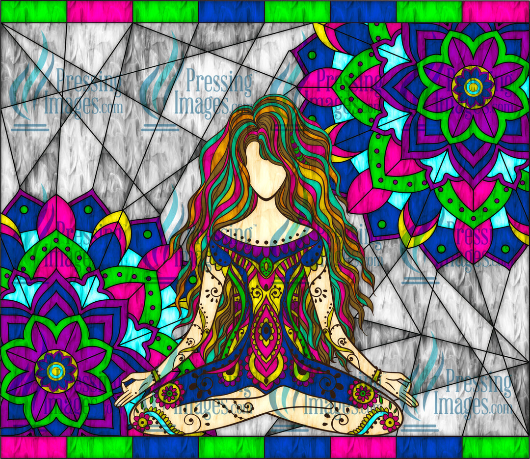 2094 Zen Girl Stained Glass Tumbler Wrap
