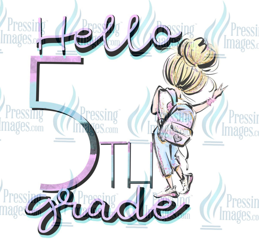 Decal: Hello 5th grade blonde