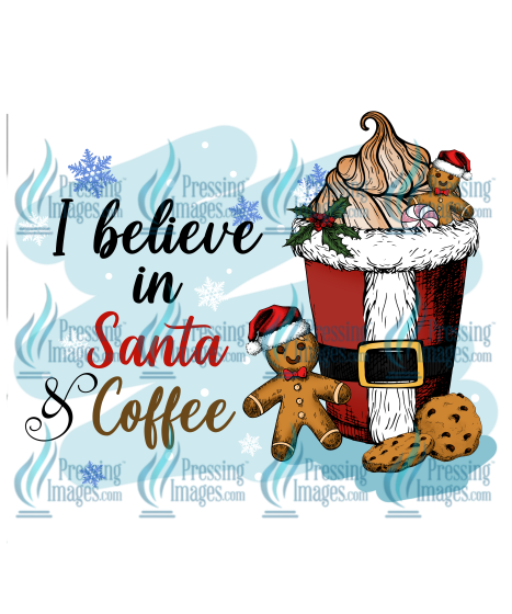 Decal: 1223 I Believe In Santa And Coffee