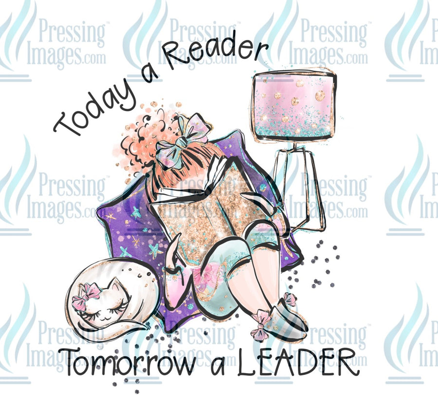 Decal: Today a reader tomorrow a leader - redhead