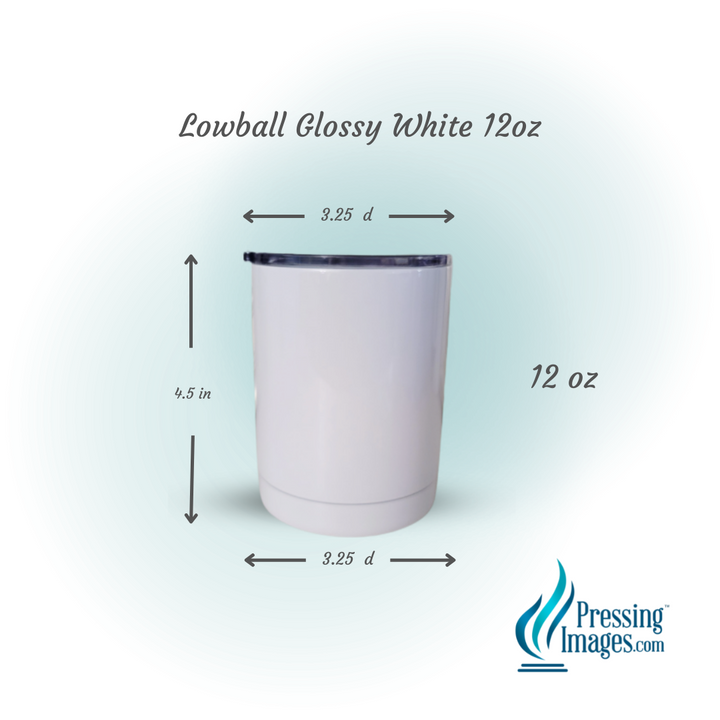 Lowball Glossy White 12oz - 110113