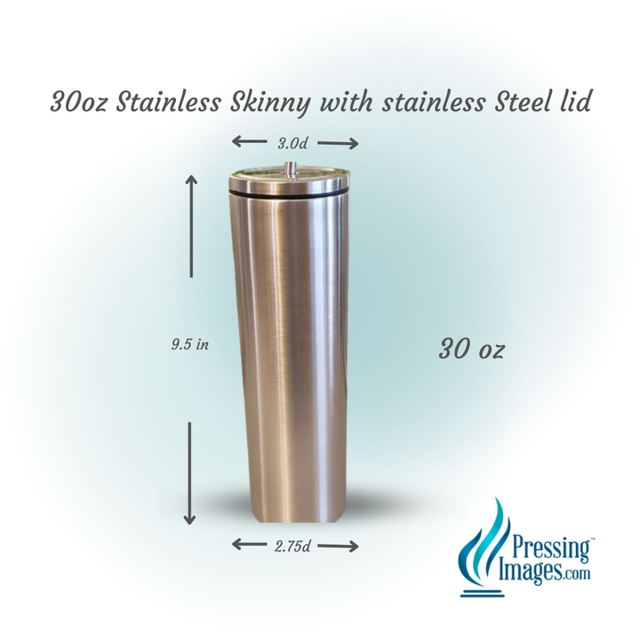 30oz Stainless Skinny with stainless Steel lid - 220028