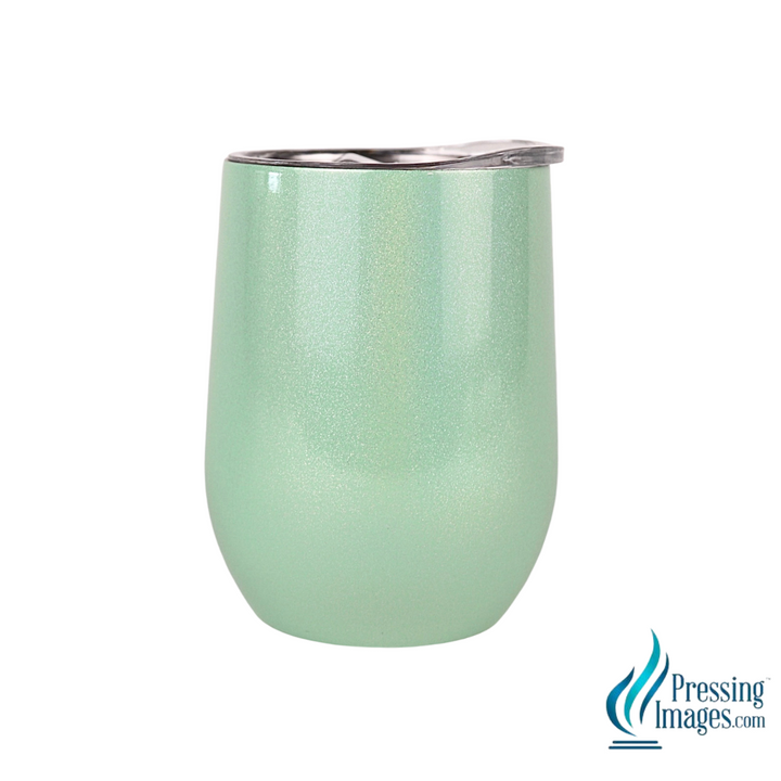 12oz Light Green Shimmer Wine Tumbler (copper lined)<p>- STRAW NOT INCLUDED