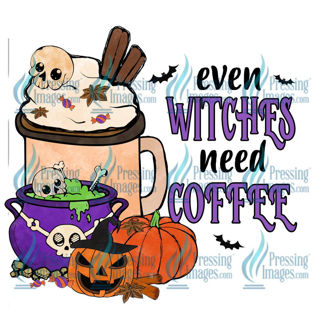 Decal: 1005 Even Witches Need Coffee