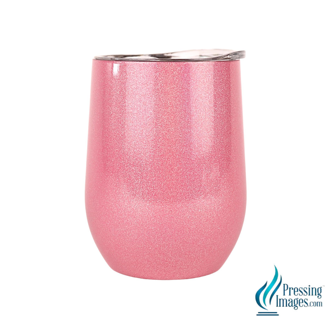 12oz Pink Coral Shimmer Wine Tumbler (copper lined) <p>- STRAW NOT INCLUDED (opt. below)