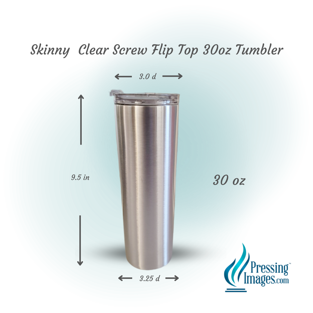 Skinny Clear Screw Flip Top 30oz Tumbler <p>- STRAW NOT INCLUDED - 220068